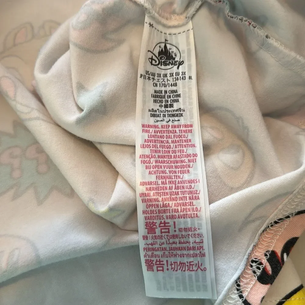 Disney Chip And Dale Graphic Organic Cotton Blend Long Sleeve Pastel Pajama Top